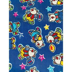 Garment Fabric By The Yard Cotton Blue Football Bears Childrens Stars Kids Craft